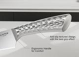 Kitchen Knife Set with Block: 15-Piece German Stainless Steel with Dual Sharpener for Cook Enthusiasts - Covers 95% Kitchen Tasks - Silver Full-Tang Ergonomic Handle