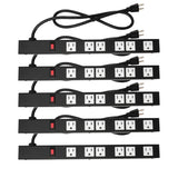 Opentron 5-Pack OT16063 Heavy Duty Metal Surge Protector Power Strip with Mounting Parts 6 White Outlets 3 Feet Power Cord