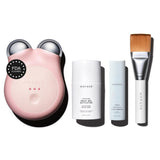 NUFACE MINI+ Facial Sculpting Tool - Microcurrent Face Massager Device for Skin Tightening, Contouring, Depuffing & Toning Cheeks, Neck & Jawline + Lymphatic Drainage & Activator Gel, Sandy Rose