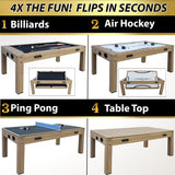 7ft Multi Game Table 4 in 1 Pool Table Ping Pong Table Air Hockey Combo Game Table Includes All Accessories for Game Room & Family