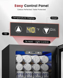 Feelfunn 24 Cans Beverage Refrigerator Cooler - Mini Fridge with Digital Temperature Control, Soda Wine Beer Drink Fridge - Small Refrigerator for Office Home Bedroom Dorm Bar, Black