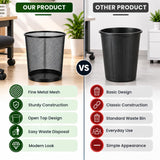 Goodwill Tech Mesh Dustbins, Pack Of 4 (Small) Metal Mesh Recycling Bins Waste Basket For Home/Office/Hospital/College/School -Black, Open-Top