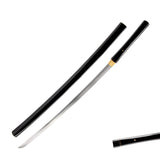Hand Forged 1095 High Carbon Steel Black Shirasaya Katana Full Tang Sword