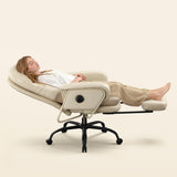 FLEXISPOT 2-in-1 Chaise Lounge Chair Indoor with Wheels Footrest 90-165° Reclining Lumbar Support