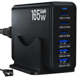 Newdarren 165W Charging Station, 6 Port Desktop Charger, 3 Ports 40W Black