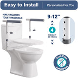 HolyHeal Toilet Safety Rails for Seniors, Height Adjustable Toilet Safety Frame Grab Bars, 500lb Toilet Support Rails Easy Installation & No Wobble, Toilet Assistance Handles for Elderly and Disabled