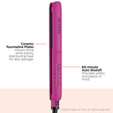 REVLON Ceramic Tourmaline 1" Flat Iron - Hair Straightener Evenly Distributes Heat for Less Damage, 5 Preset Temperatures for All Hair Types