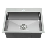 TSIBOMU 22" Kitchen Sink Drop in, 22" x 18" Single Bowl Sink Topmount 18 Gauge Stainless Steel Kitchen Sink (Brushed)
