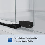 DELAVIN Frameless Shower Door, 56-60" W x 75" H Glass Shower Doors, 5/16"(8mm) Thick SGCC Certified Clear Tempered Glass with Explosion-Proof Film, Easy to Clean, Stainless Steel Guide Rail, Black