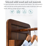 Hlixzoy Solid Wood Dressing Mirror Fitting Mirror Full Body Mirror Floor Mirror with Makeup Cabinet Hanger Integrated Storage Bedroom Home
