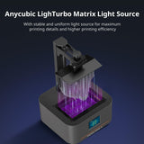 ANYCUBIC 10K Resin 3D Printer, PhotonUpgraded LighTurbo Matrix and Printing Platform Mono 4 LCD 3D Printer with 7-inch Mono Screen, Upgraded LighTurbo Matrix and Printing Platform, Printing Size of 6.04''x3.42''x6.49''