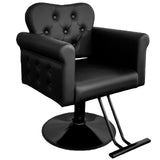 Salon Chair for Hair Stylist, Barber Hair Styling Chair with Height Adjustable Hydraulic Pump, 360 Degrees Swivel with Lock, High-Density Foam & PU Leather for Beauty, Max Load Weight 330 Lbs- Black