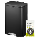 Madison Matte Black Stainless Steel 13.2 Gal/50L Kitchen Step Trash Can or Recycling Bin