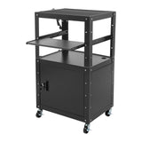 Utility Steel AV Cart w/Universal Wheels,Heavy Duty Av Cart w/Keyboard Tray