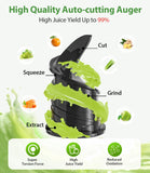 ECOSELF Juicer Machines Easy to Clean, With Wide Mouth & Large Feed Chute For Whole Fruits & Vegetables, Slow Masticating Juicer Hands-Free, Quiet Motor, Cold Press Juicer For Family, With Pusher