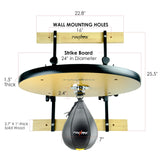 MaxxMMA Heavy Duty Adjustable Speed Bag Platform Kit 24" + Speed Ball (10" x 7") MaxxMMA