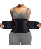 FeelinGirl Workout Waist Trainer Cincher Corset Postnatal Shaper Tummy Slimmer Plus Size for Women Rose Red XS