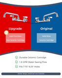 Phivan NSF/ANSI 61 Certified 8" Lead-Free Commercial Sink Faucet Wall Mount, 3 Compartment Sink Faucet with 8" Swivel Spout & Ceramic Valve for Kitchen/Restaurant/Laundry/Utility Sinks, 2 Hole
