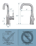 Bar Sink Faucet Single Hole: ARCORA Brushed Nickel Wet Bar Faucets - Prep Sink Faucet 360 Swivel - Small Kitchen Bathroom Faucet with cUPC Supply Lines