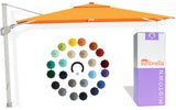 Midtown Umbrellas 10x10 Ft Outdoor Cantilever Patio Umbrella w/Sunbrella Terracotta Fabric - Tilt 360° Rotate Offset Patio, Deck Patio, Backyard & Garden - Silver Frame