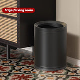 LEASYLIFE 12L/3.1GAL Black Modern Bathroom Trash Can,Small Metal Garbage Can for Bathroom, Bedroom,Children's Room, Powder Room,Hotel,Bank (12L-Black)