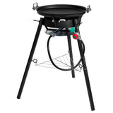 RYHOFOUD Paella Pan Set with Burner, 16 Inch Carbon Steel Outdoor Pan and Reinforced/Adjustion Legs