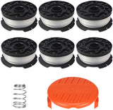 Eyoloty AF-100 30ft 0.065” Replacement Spools for Black Decker GH900 GH600 LST522 LCC140 String Trimmer Weed Eater Refills Auto-Feed Spool (6 Spool,1 Cap,1 Spring)