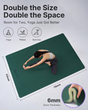 YOTTOY Large Yoga Mat (75 * 52 * 1/2inch),Extra Wide TPE Exercise Mat,Non-Slip Workout Mat with Strap and Towel (Green, 75 * 52 * 1/4inch)
