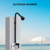 Outdoor Shower System, Matte Black Single Handle Outdoor Shower Faucet with High Pressure Shower Head and Valve for yard(Garden Hose Adapters Included)