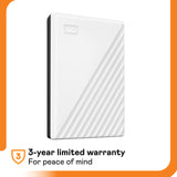 5TB My Passport Portable External Hard Drive with password protection and auto backup software, White Western Digital