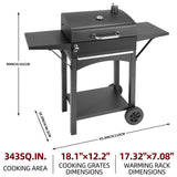 Charcoal Grills Outdoor BBQ Grill with 2 Side Table,Barbecue Grill Smoker with 343 Sq.in.Cooking Area for Outdoor Cooking Backyard Camping Picnics Beach by DNKMOR