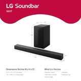 LG S60T 3.1 ch. Soundbar with Wireless Subwoofer, Dolby Audio, TV Synergy, Wow Interface, AI Sound Pro