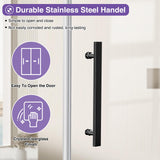 AVKENOEDY Shower Door,60" W x 74" H Frameless Shower Door,Double Sliding Shower Door with Premium 1/4" (6mm) Thick Tempered Glass, Stainless Steel, Matte Black
