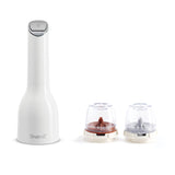 FinaMill Classic Battery Spice Mill – Battery Operated Salt and Pepper Grinder Set, Includes 2 Interchangeable Spice Pods, Adjustable Coarseness, Ceramic Grinder, LED Light, Home and Kitchen Gift Set