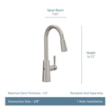 Moen Riley Chrome Motionsense Wave Sensor Touchless One Handle Pulldown Kitchen Faucet Featuring Power Clean, 7402EW
