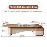 HHEvergreenEnsemble Executive Desk with Curved Desktop (102.36IN)