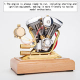 MechPuConToy Engine Model Kit That Runs, OHV V-Twin Cylinder Four-Stroke Motorcycle Engine, Physics Science Experiment for Youth Adult