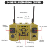 Hitish RC Tank - 2.4Ghz Remote Control Army Tank Toys with Auto Demo Sound Light Smoke - 13 Channel Military Vehicles Model Gift for Kids Adults Boys Age 6-8 9-12, Army Beige