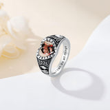 Oseew 2027 Custom Photo Graduation Ring for Women High School (White Gold)