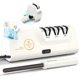 Professional Electric Knife Sharpeners with Diamond Abrasives and Precision Angle Guides, Multifunctional 4-Stage Slots and a hidden Knife Sharpener Rod, Suitable for various knives, scissors, axes ﻿