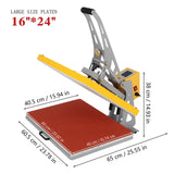 Heat Press Machine, 2000W Semi-Automatic Clamshell T-Shirt Press with Slide-Out Drawer, Teflon Coated Plate