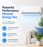 Senville LETO Series Mini Split Air Conditioner Heat Pump, 12000 BTU 110/120V, Inverter, Works with Alexa, SEER2 20.8, 1 Ton, White