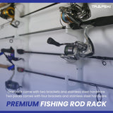 TRAPSKI Made in The USA Fishing Rod/Pole Holder Rack Organizers | Wall or Boat Mounting Fishing Rod Rack | Marine Grade HDPE Plastic | Pole Holder for up to 6 Rods | Stackable - 2 Pack