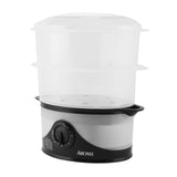 6Qt. 2-Tier Food Steamer, Dishwasher Safe (AFS-140B), Black, 6 Liter AROMA