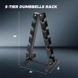 RITFIT Rubber Hex Dumbbells Set with Rack, 180-780LB Heavy-Duty Cast Iron Core, Knurled Chrome Handle, Space-Saving Storage Rack for Home Gym Strength Training