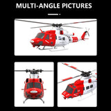 MechPuConToy GPS RC Helicopters for Adults, E2 UH-1Y 1/35 Scale 2.4G 6CH Remote Control Simulation 3D Stunt Helicopter Model with Lidar Positioning, Military RC Aircraft Outdoor