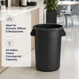 Getzi 6 Pack 20 Gallon Black Round Commercial Trash Can