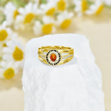 Oseew 2027 Class of Graduation Ring Women High School College (Yellow Gold)