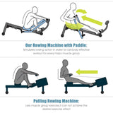 GYMAX Rowing Machine for Home, 265LBS Weight Capacity Hydraulic Rowing Machine with Adjustable Cylinder Resistance up to 110lbs & LCD Monitor, Compact Full Motion Rower for at Home Exercise (Silver)