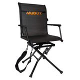 MUDDY MGS400 Flex Tek 360 Degree Swivel-Ease Portable Ground Camping and Hunting Seat with Wide Seat and Durable Steel Construction, Black MUDDY